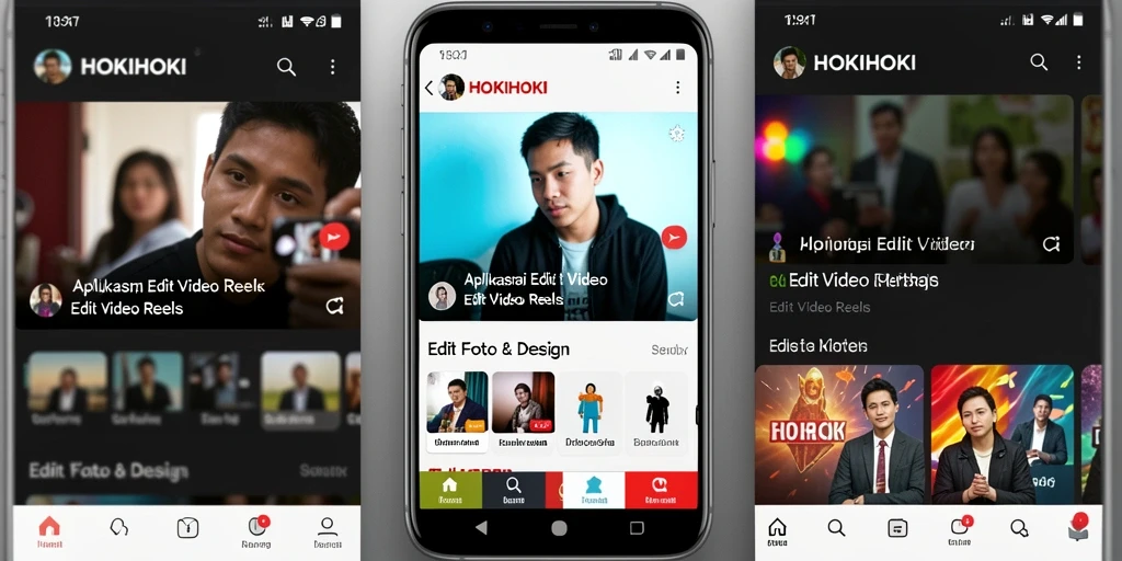 Antarmuka HOKIHOKI yang intuitif untuk Edit Video Reels.