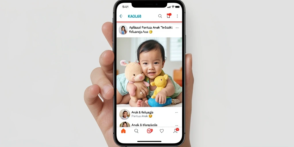 Tampilan antarmuka KAOL68 yang menarik dan fungsional untuk Pantau Anak.