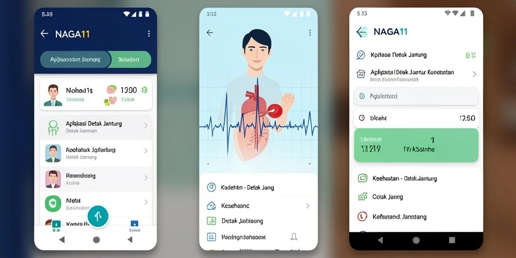 Antarmuka NAGA11 menampilkan grafik detak jantung yang informatif.
