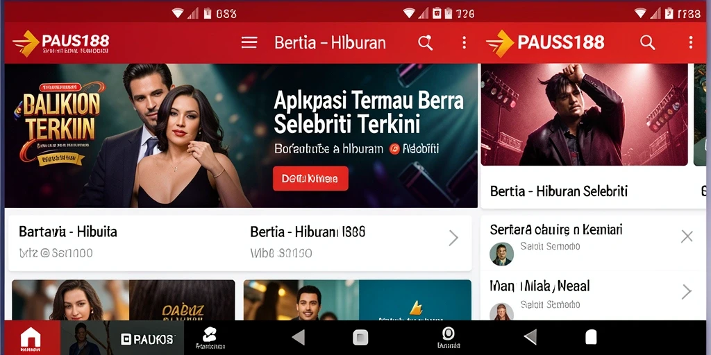 Antarmuka PAUS188 yang menarik dengan berita hiburan selebriti.